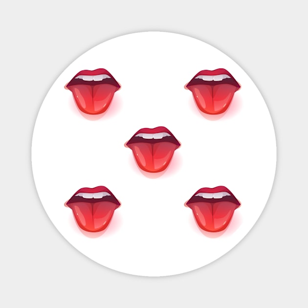 tongue out Magnet by NiceAndBetter Studio.